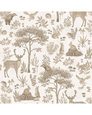 Papier peint enfant Fantastic Forest - vintage white
