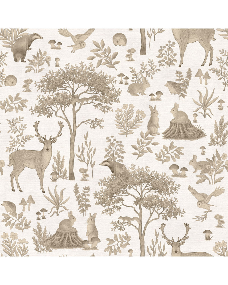 Papier peint enfant Fantastic Forest - vintage white