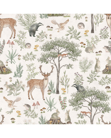 Papier peint enfant Fantastic Forest - white