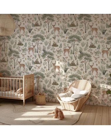 Papier peint enfant Fantastic Forest - white