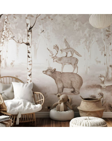 Echantillon papier peint Bear King Brown