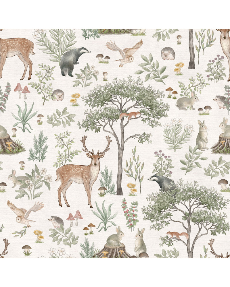 Echantillon papier peint Fantastic Forest - white