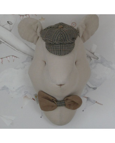 Trophée souris en lin sable - Teodor