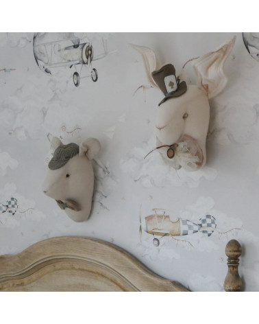 Trophée souris en lin sable - Teodor
