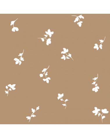 Papier peint enfant fleurs de Paris fond marron