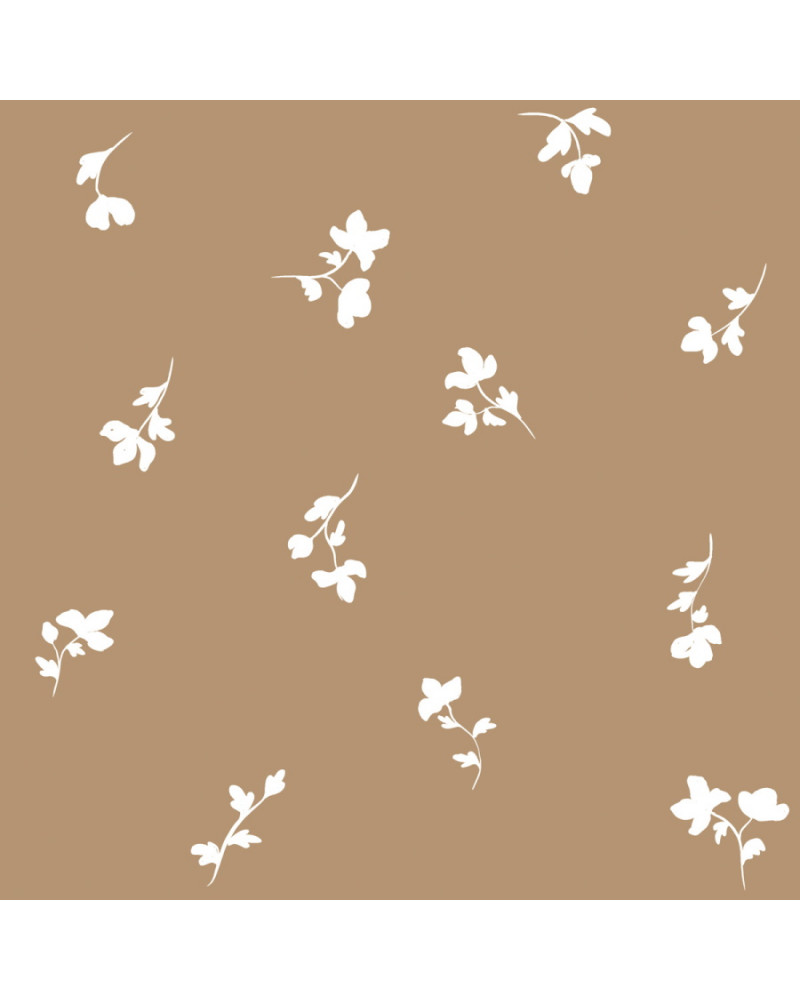 Papier peint enfant fleurs de Paris fond marron