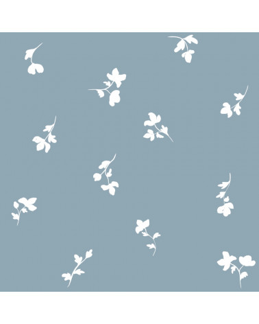 Papier peint enfant fleurs de Paris fond bleu