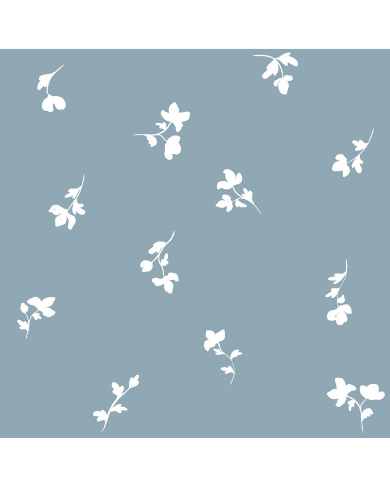 Papier peint enfant fleurs de Paris fond bleu