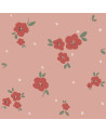 Papier peint enfant floral rose rouge