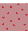 Papier peint enfant cœurs - fond rose