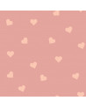 Papier peint enfant cœurs pêche - fond rose