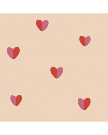 Papier peint enfant cœurs bicolores