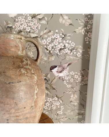 Papier peint Oiseaux et printemps vert