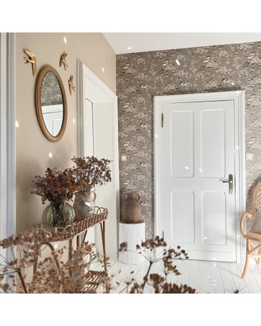 Papier peint Oiseaux et printemps vert