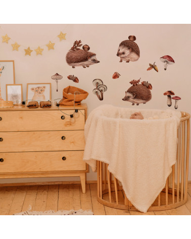 Stickers enfant hérissons - happy hedgehog