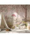 Papier peint enfant Unicorn Forest - Pink