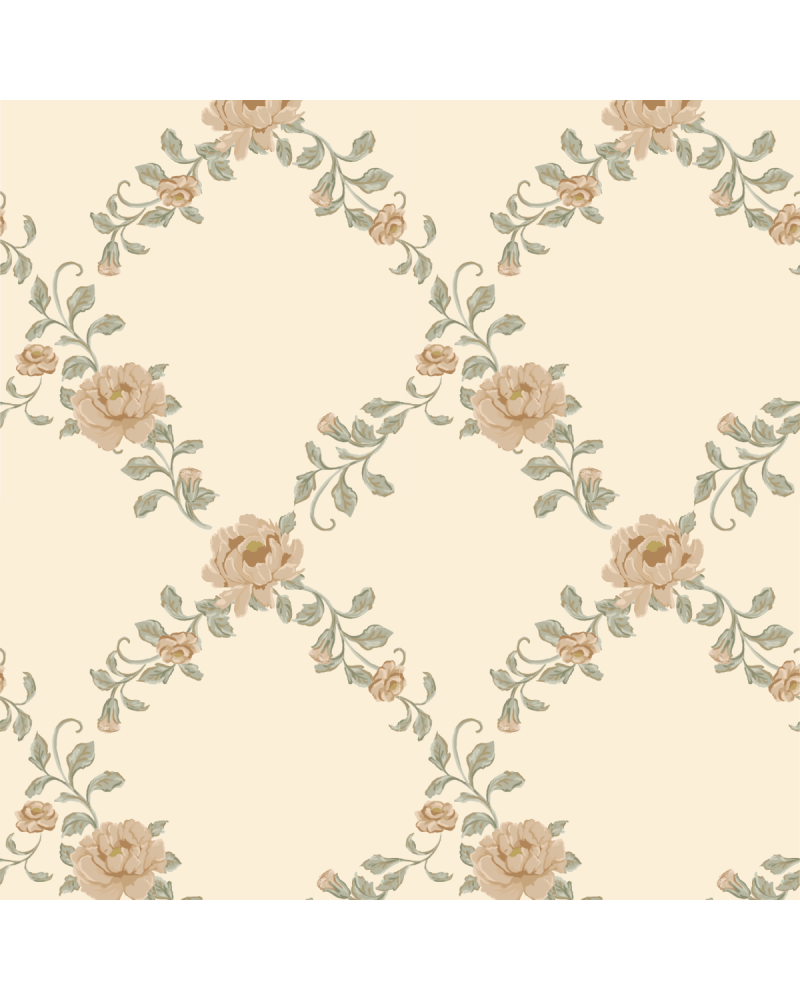 Papier peint enfant - Losange de Pivoines