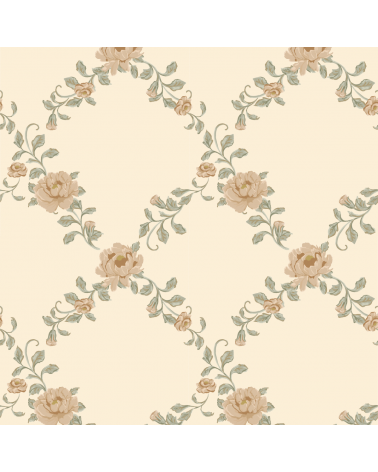Echantillon papier peint enfant Losange de Pivoines - Solange Pilote
