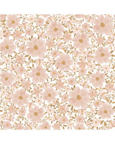Echantillon papier peint enfant - les fleurs fond blanc - Lilipinso