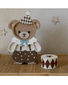 Lampe veilleuse en bois ours Theodore - chocolat brown -  Little Lights