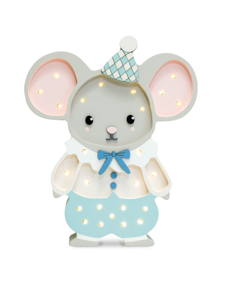 Lampe veilleuse en bois Felix la souris - cloudy blue - Little lights