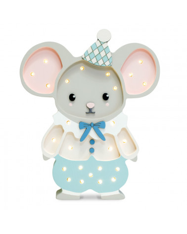 Lampe veilleuse en bois Felix la souris - cloudy blue - Little lights