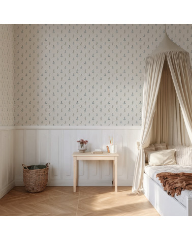 Papier peint enfant - Brise Florale - bleu