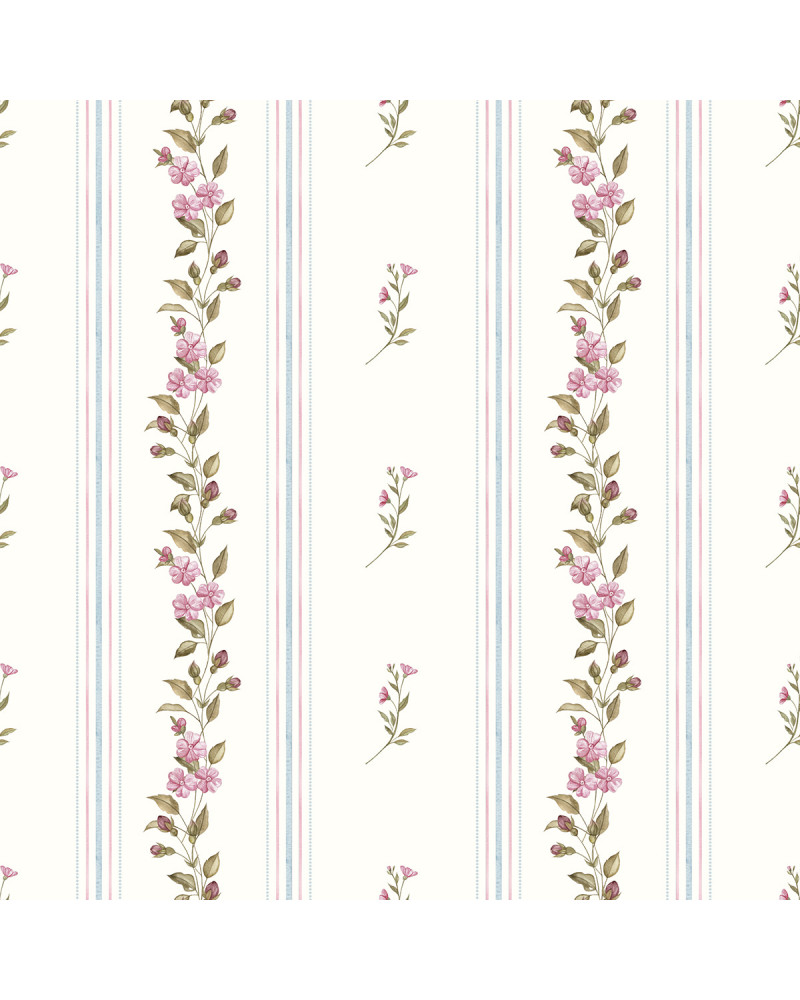 Papier peint enfant - Nostalgie Fleurie - rose
