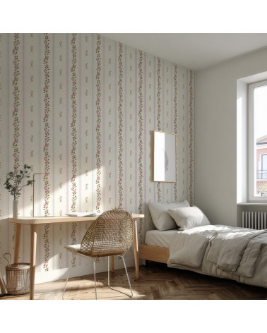 Papier peint enfant - Nostalgie Fleurie - rose