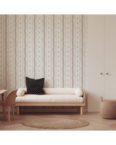 Papier peint enfant - Nostalgie Fleurie - rose