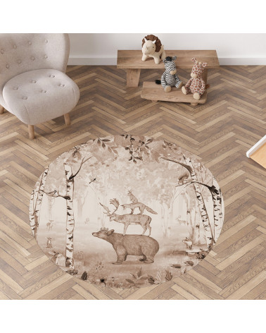 Tapis enfant rond en vinyl Bear King