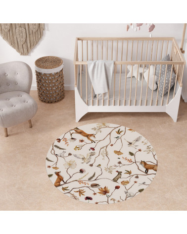 Tapis enfant rond en vinyl Playful Forest