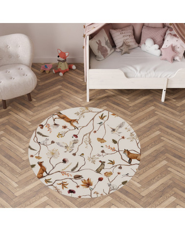 Tapis enfant rond en vinyl Playful Forest