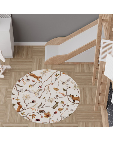 Tapis enfant rond en vinyl Playful Forest