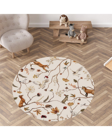 Tapis enfant rond en vinyl Playful Forest