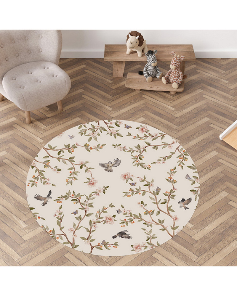 Tapis enfant rond en vinyl Summer Roses