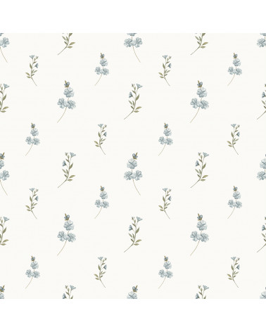 Echantillon Papier peint enfant Brise Florale - bleu