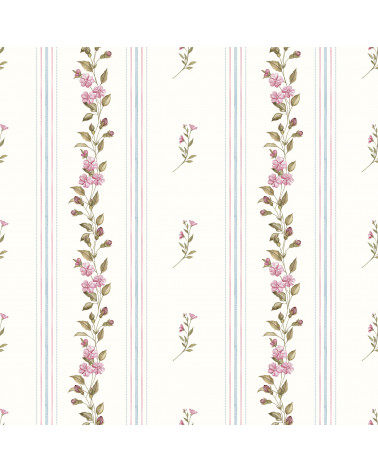 Echantillon Papier peint enfant Nostalgie Fleurie - rose