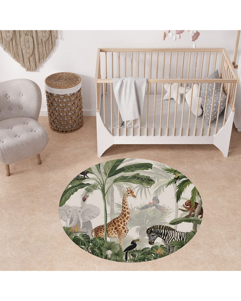 Tapis enfant rond en vinyl Jungle Jive
