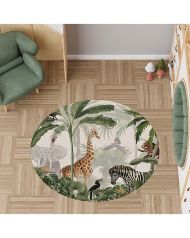 Tapis enfant rond en vinyl Jungle Jive