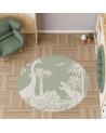 Tapis enfant rond en vinyl Monochrome dino green