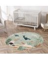 Tapis enfant rond en vinyl forêt sous-marine