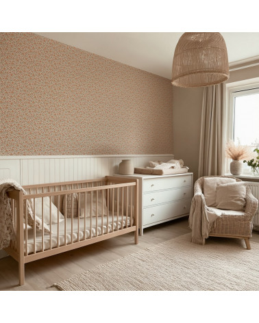 Papier peint enfant  - Petites fleurs rétro