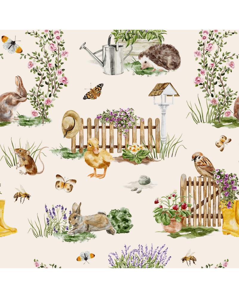 Papier peint enfant  - Ballade au Jardin