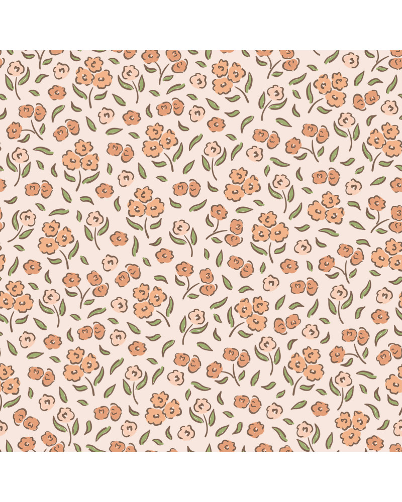 Echantillon papier peint enfant - Petites fleurs rétro