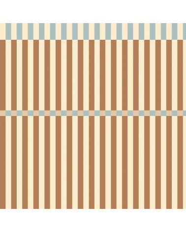 Papier Peint Enfant Nostalgie – Rayures Brun et Bleu Vintage