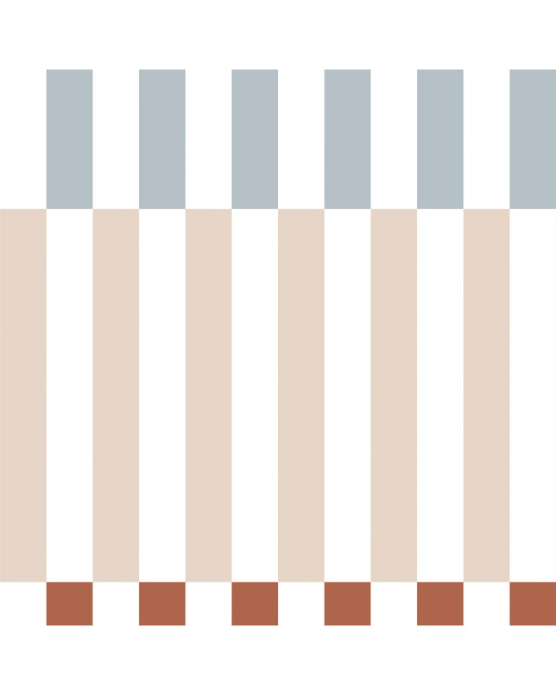 Papier Peint Enfant Nostalgie – Rayures Beige et Bleu