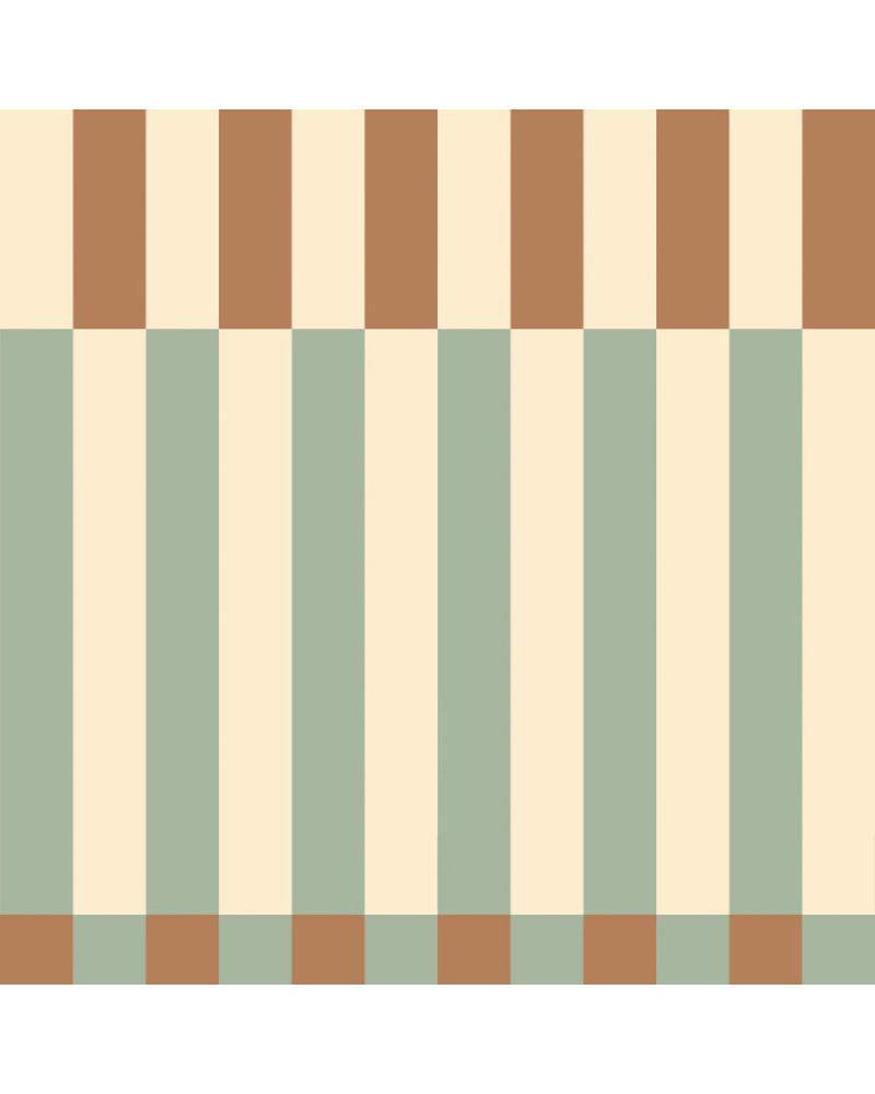 Papier Peint Enfant Nostalgie – Rayures Vert Vintage