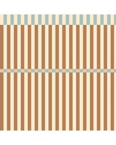 Echantillon papier peint Nostalgie – Rayures Brun et Bleu Vintage