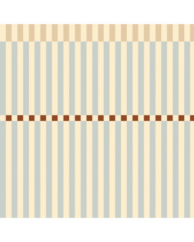 Echantillon Papier Peint Enfant Nostalgie - Rayures Beige et Bleu Vintage